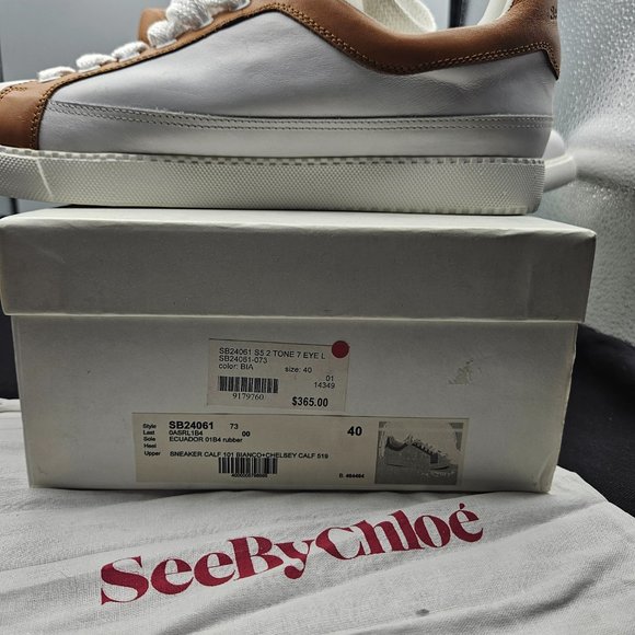 See By Chloe White and Tan Sneakers - Picture 4 of 10